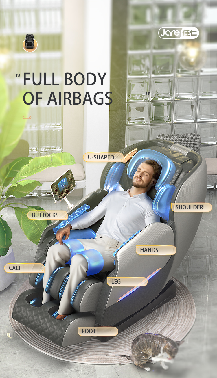 Jare 6699 Wholesale Vibration Zero Gravity Electric Heating Back Manipulator Roller Armchair Massage Chair