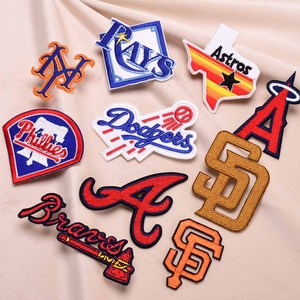 Stokta spor MLB takım logosu yama rozetleri için yeni tasarımcı nakış demir beyzbol yamalar üzerinde şapka - Product Image 1