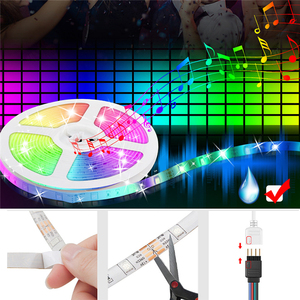 Rgbic светодиодные полосы интеллектуальная беспроводная (Wi-Fi) цветная (RGB) приложение IP65 rgb полосы сон цвета светодиодной ленты с разъемом - Product Image 4