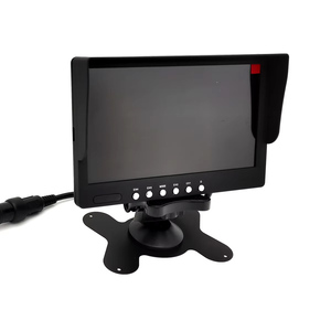 XYT Pantalla LCD para coche de 7 pulgadas con pantalla dividida TFT CVBS Conector de 4 pines Cámara de respaldo 9V ~ 35V DC 4 canales Entrada Espejo retrovisor