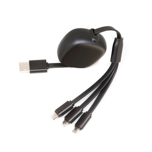 多功能环保竹子3合1快速USB充电器电缆1米可伸缩多充电线 - Product Image 3