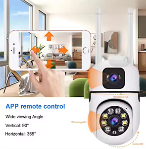 Cámara de red CCTV domo de 4MP con doble lente para interior/exterior, detección de movimiento, visión nocturna, almacenamiento de datos en la nube, Sensor WIFI PTZ CMOS - Product Image 5
