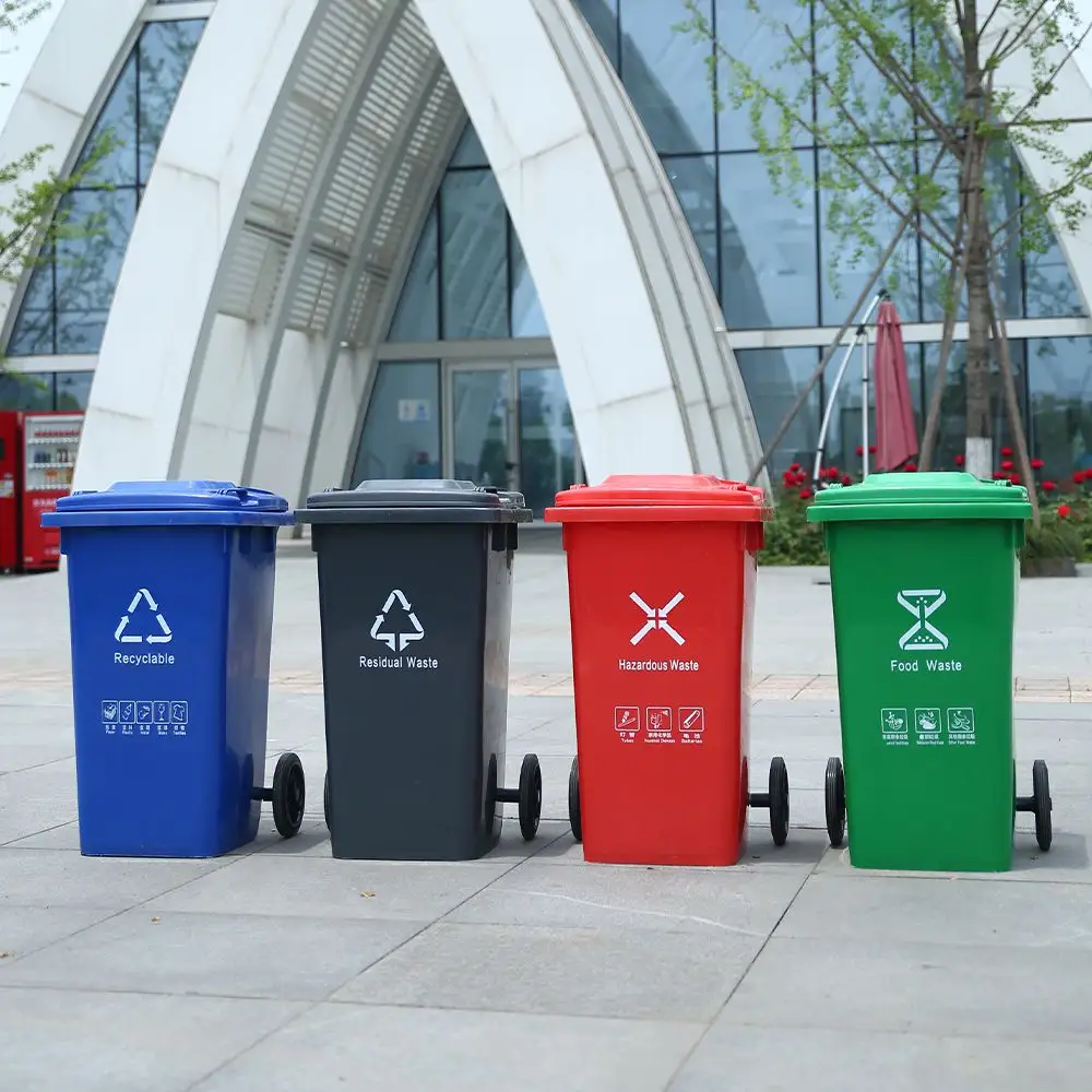 MARTES SL001 High Quality 120l 240l Liter Outdoor Recycle Pedal Mobile Wheelie Plastic Dustbins Garbage Waste Bins