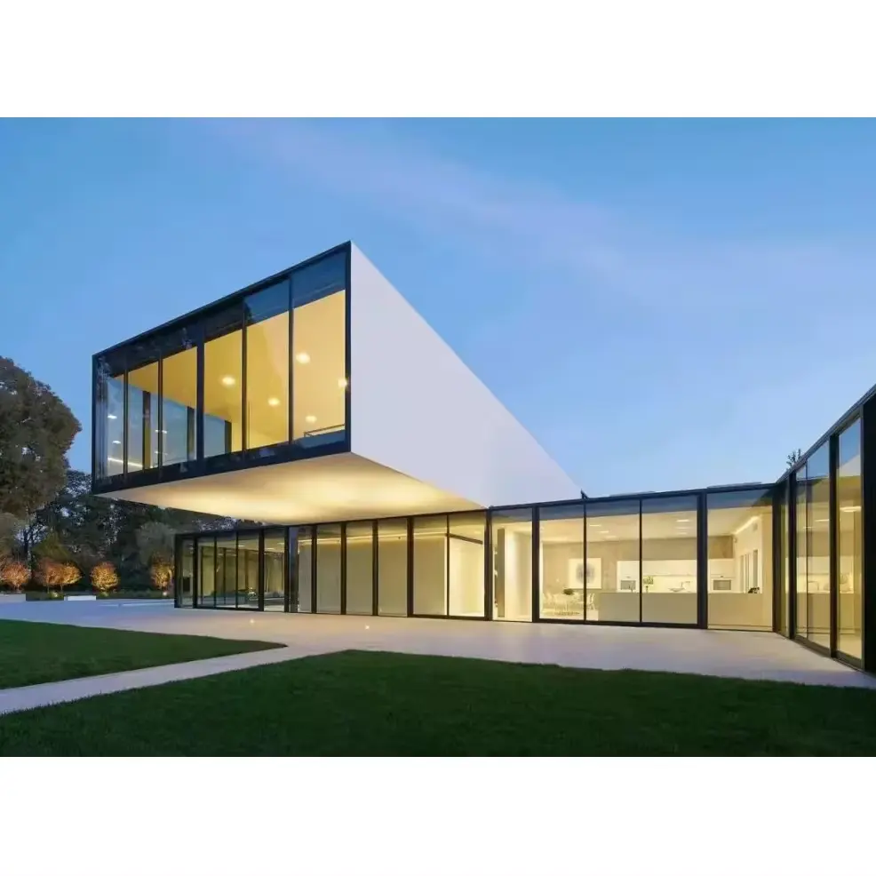 Personalizable moderna sala de estar Panorama puertas corredizas de vidrio Gran Interior a prueba de viento Material de aleación de aluminio