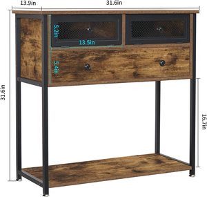 Madeira <span class=keywords><strong>Modern</strong></span> Metal Sofá-cama Side <span class=keywords><strong>Console</strong></span> Tabela com gavetas