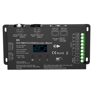 D5(5 Pin) 5 canali 6A 12-24VDC DMX512 RDM Decoder DMX Master RGB Controller LED Pwm Dimmer a tensione costante per luce a LED - Product Image 1