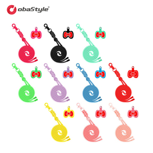 EU <strong>Stock</strong> Shipping <strong>OBA</strong> 75cm Cross Body and hang Neck Multi Color Metal Hook Lanyard with Bowknot Pattern Universal Spacer