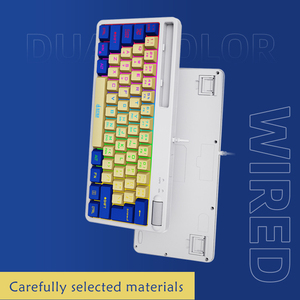 คีย์บอร์ดแบบมีสายให้ความรู้สึกแบบกลไกคีย์บอร์ดสำหรับเล่นเกม RGB ขนาดกะทัดรัดคีย์บอร์ด61ปุ่มพร้อมสวิตช์สีแดงปุ่มปุ่มมัลติมีเดีย - Product Image 3