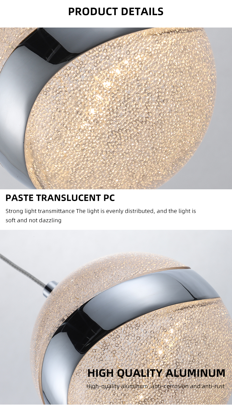 Nordic Lamps Simple Personality Living Room Dining Decorative Ball Crystal Modern Led Pendant Light