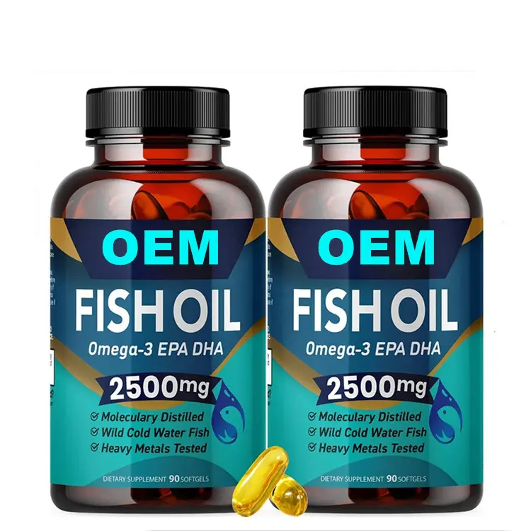 Suplemento de alta calidad para el cuidado de la salud, cápsulas suaves de aceite de pescado, 1000mg, Omega 3, OEM
