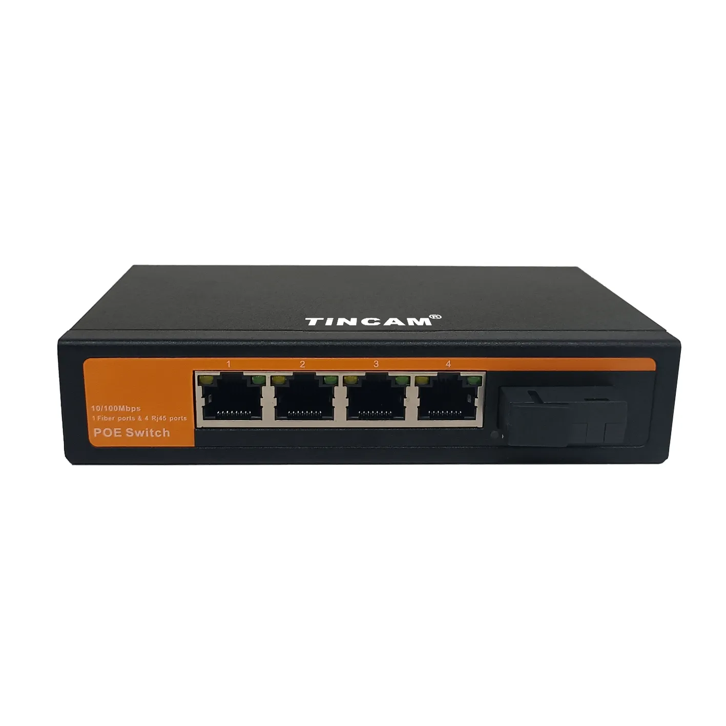 TINCAM 10/100M 1 * SC fibra 20km + 4 porte interruttore POE alimentazione esterna non gestito rk Ethernet Switch 48V per telecamera IP CCTV NVR AHD