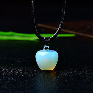 Wholesale Raw Stone Green <strong>apple</strong> Cat's Eye Stone Pendant Healing Crystals Semi-precious Gemstone - Product Image 3
