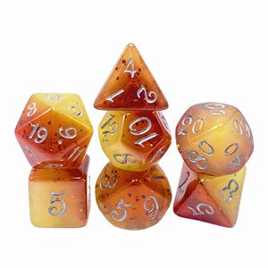 2色レイヤードダイスセットアクリルDndダイス多面体カスタムゲームRpgDndダイスセットの7ピースセット