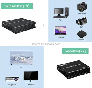 通过网络交换机通过IP Rj45 cat6电缆300M HDMI USB KVM以太网扩展器，用于PS4摄像机电脑到电视监视器 - Product Image 3