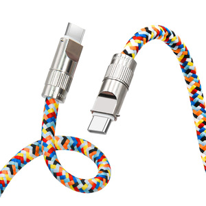 สายคล้องคอโลหะสังกะสีแบบ2-in-1 Type C TO Type C สายชาร์จเร็ว USB C PD 60W ดีไซน์ใหม่สุดสร้างสรรค์ - Product Image 2