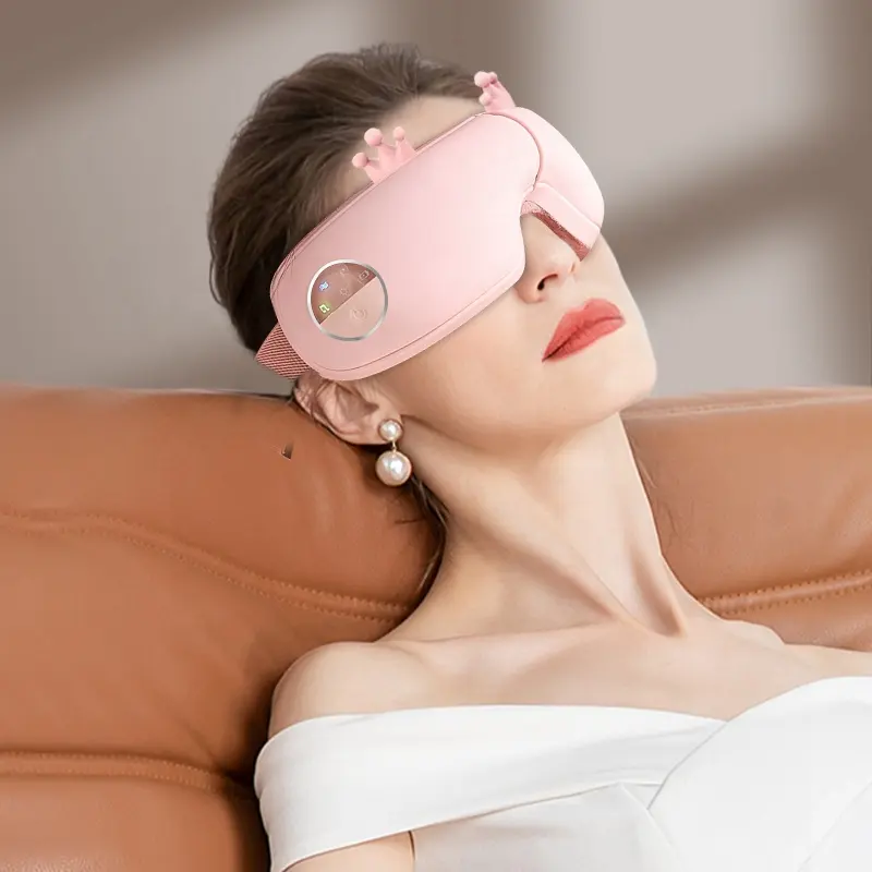 Neuer Stil Drahtloses Luftdruck-Vibrations-Augen massage gerät Heizung Augen massage mit Musik