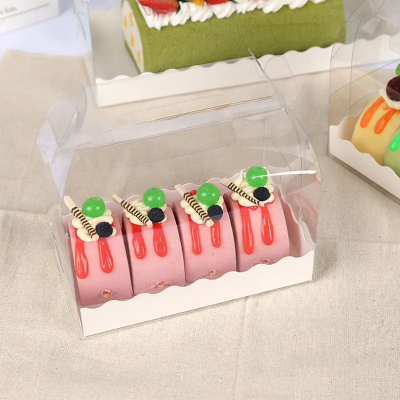 Scatola per Cupcake in malesia scatola per panetteria in plastica trasparente scatola per imballaggio per pasticceria con ciambelle in rotolo di torta trasparente