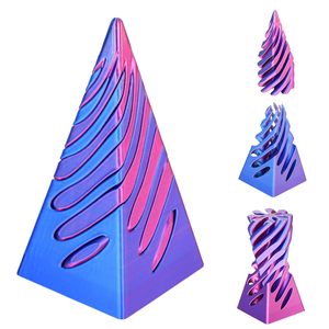 カスタムパープル3Dプリントピラミッドおもちゃ3Dモデルを購入するPLA材料で作られた成形サービス - Product Image 1