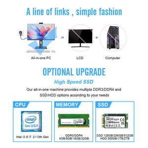 Factory Price OEM 23.8 Inch All-In-One Desktop <strong>PC</strong> Monoblock I3 I5 I7 Gaming Used SSD DDR4 16GB <strong>Video</strong> Memory LED Display <strong>HD</strong> EU - Product Image 3