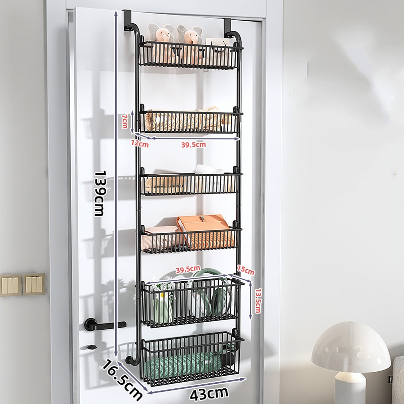 Black six-tier basket (2 large, 4 small)