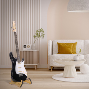 Supporto per chitarra vero bambù A-frame, supporto per strumenti A corda portatile, adatto per chitarra acustica, classica, elettrica, basso