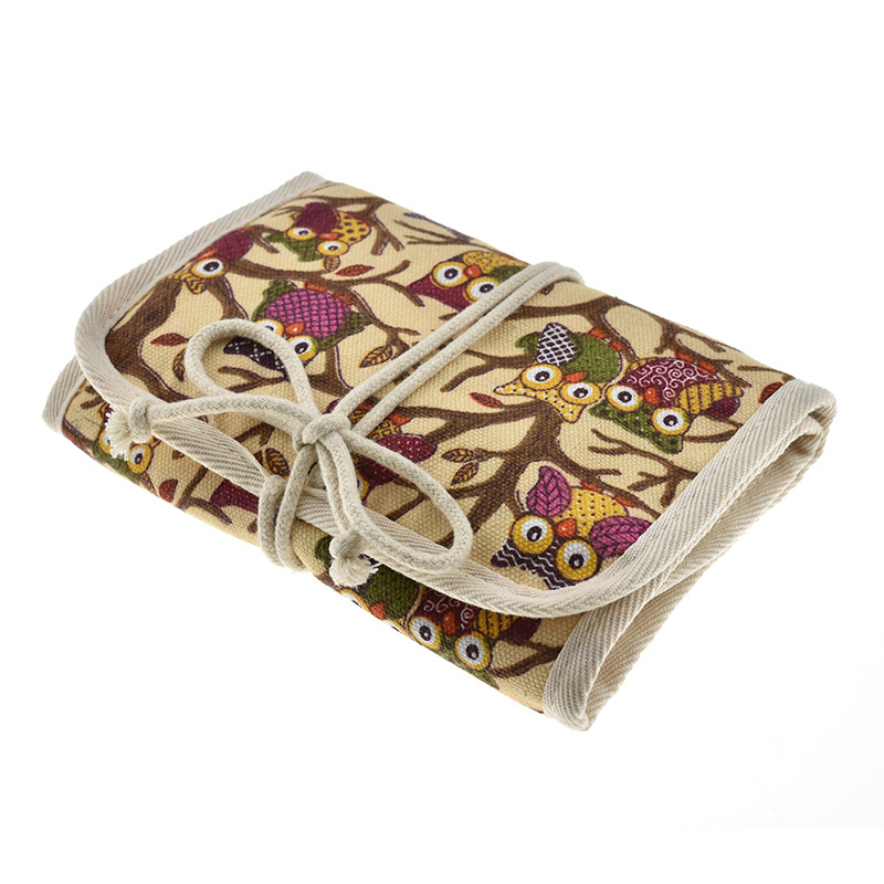 Owl print crochet bag
