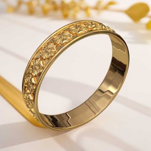 New Vintage Pakistan Brass 18K mạ vàng lo lắng Thần Tài Spinner khắc Daisy Flower Pattern Ring đối với phụ nữ người đàn ông Dubai đồ trang sức - Product Image 2