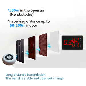 중앙 디스플레이가 있는 무선 웨이터 페이징 시스템 433.92MHz 통화 버튼, 테이블용 레스토랑 부저 장비, OEM 공급 업체 - Product Image 3