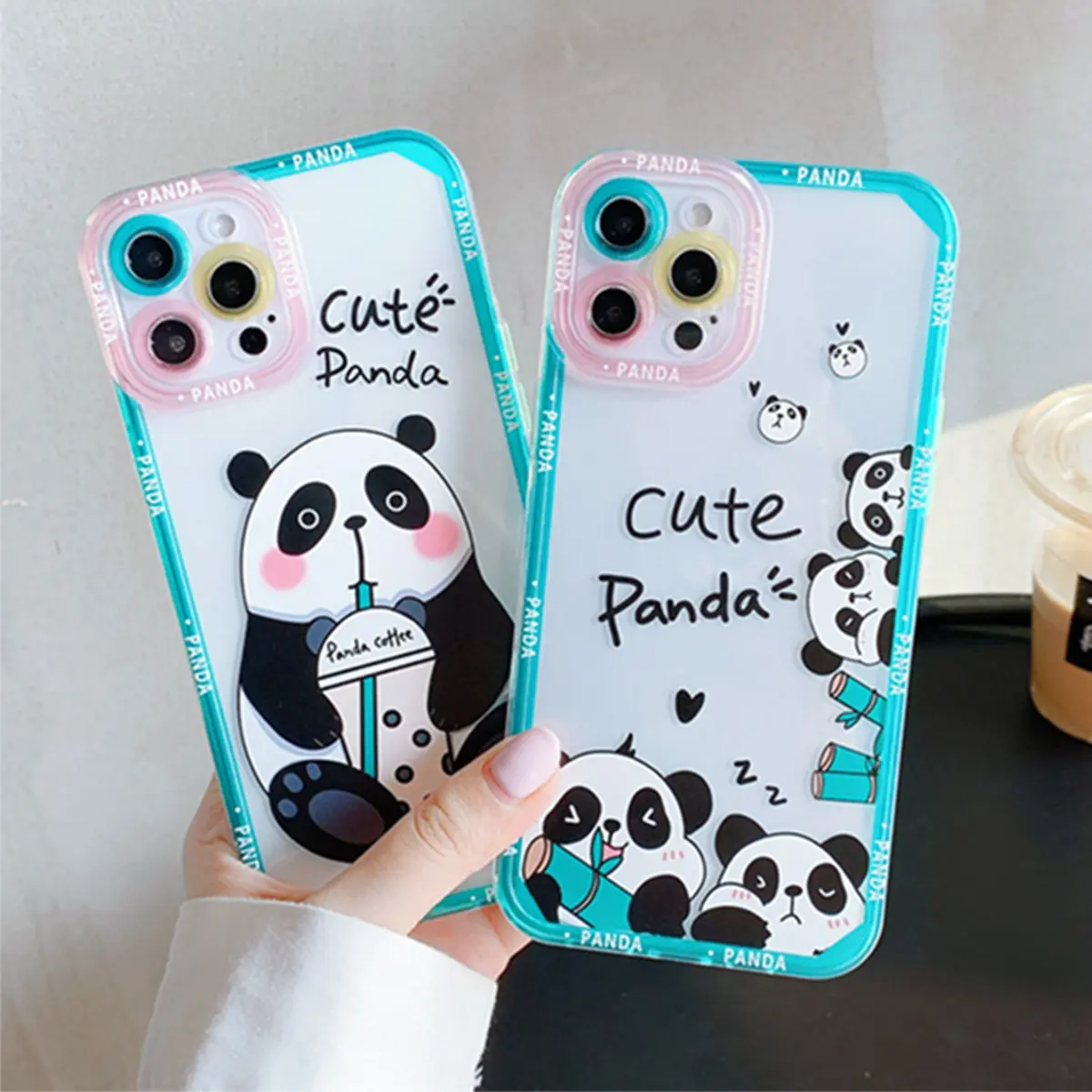 LOGO personalizzato donna carino divertente Panda Bear Design Cover per telefono per iPhone 14 Pro max Case