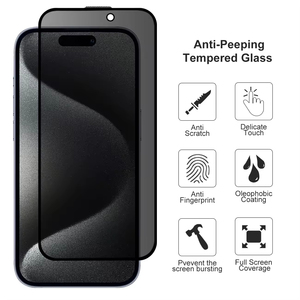 HD rõ ràng chống gián điệp sự riêng tư bảo vệ màn hình 3D rạng rỡ Tempered Glass phim cho iPhone 12 17 Pro Max điện thoại di động bảo vệ điện thoại di động - Product Image 2