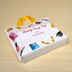 High Quality Biodegradable Poly Plastic <strong>Soft</strong> <strong>Loop</strong> <strong>Handle</strong> Shopping Packaging Bag with Custom Print logo - Product Image 3