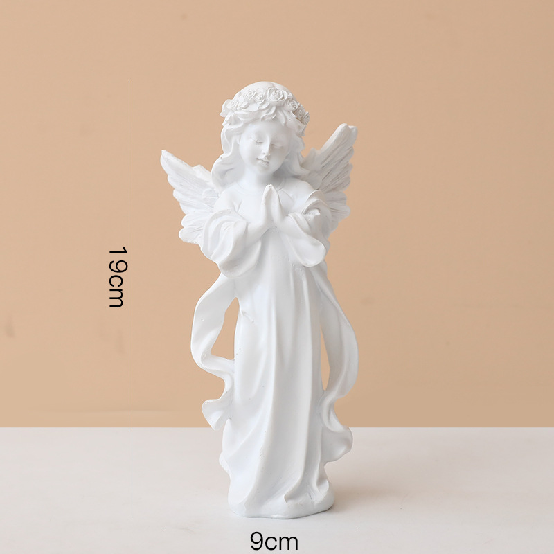 Prayer angel ornament-white-medium size