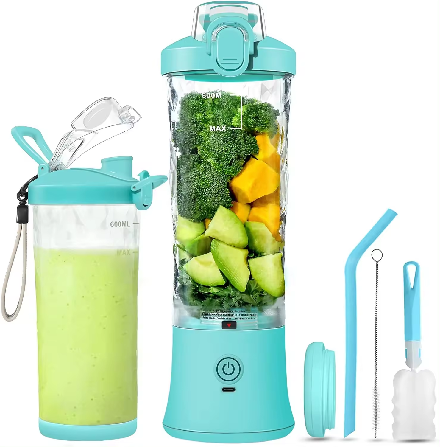 Blue portable blender
