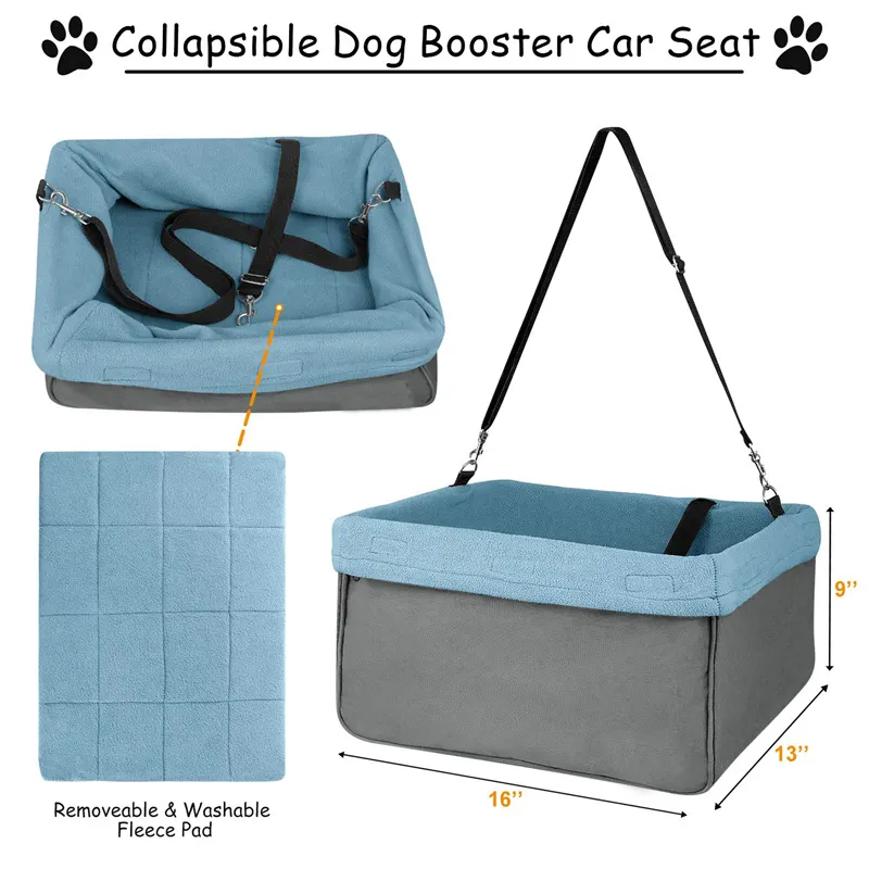 Siège de voiture Portable pour chien, transporteur de voyage avec ceinture, housse de siège avant de voiture Durable pour chiens, rehausseur de sièges pour voitures