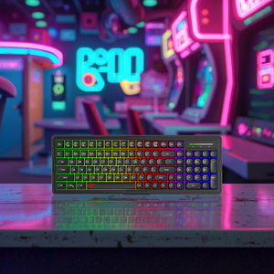 Havit KB894CM 101 teclas profesional LED retroiluminado USB Gaming Keyboard Rainbow multifunción retroiluminado Layout - Product Image 3