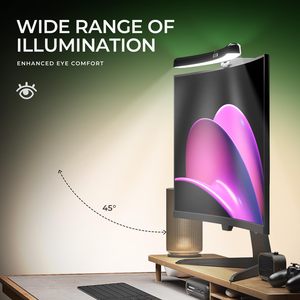 Curved Monitor Light Bar with RGB Backlight Computer Screen <strong>Lamp</strong> Dual Light Source with Touch Control <strong>Timed</strong> Gaming Accessory - Product Image 6