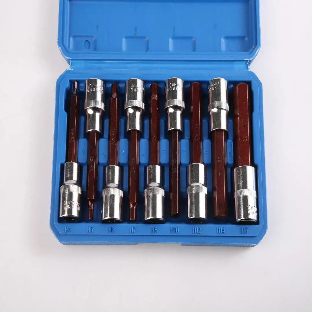 Lớp Công Nghiệp Ổn Định H Loại 100Mm 9Pcs Bit Ổ Cắm Thiết Lập Cho Tay Công Cụ Điện Tử