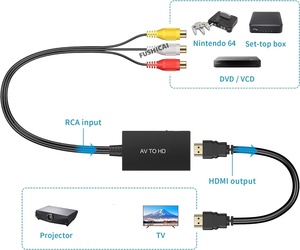 Adaptador de Audio CVBS/Video compuesto compatible con 1080P/720P para proyector HDTV PS2/3 N64 Wii STB Blue-Ray RCA a HD convertidor AV2HDMI - Product Image 5