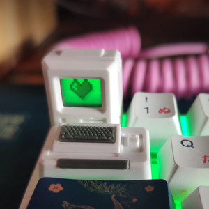 MAC-Teclado mecánico de estilo Macintosh, tapa de tecla retroiluminada Retro con personalidad, color blanco ESC y tecla de pestaña 1,5u, 80 - Product Image 6