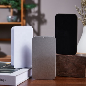 16ml 35ml 50ml 90ml <strong>Nice</strong> <strong>Gift</strong> <strong>Box</strong> Black Silver Color Sliding Lid Rectangle Metal Tinplate Tin <strong>Box</strong> with Custom Logo - Product Image 1