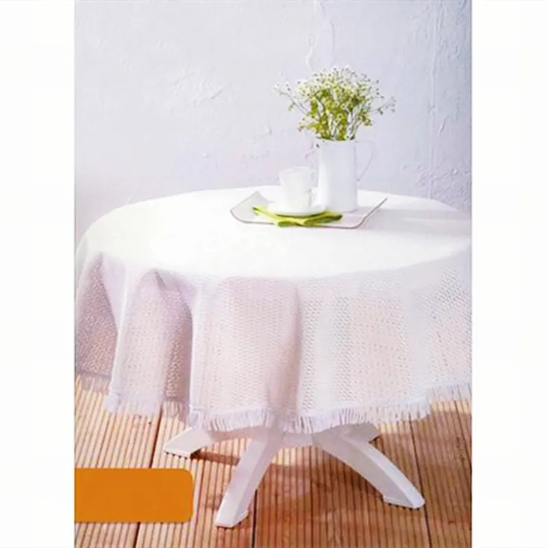 Wholesale American Style Round Table Linen White Wedding Garden PVC Table cover Party Tablecloths