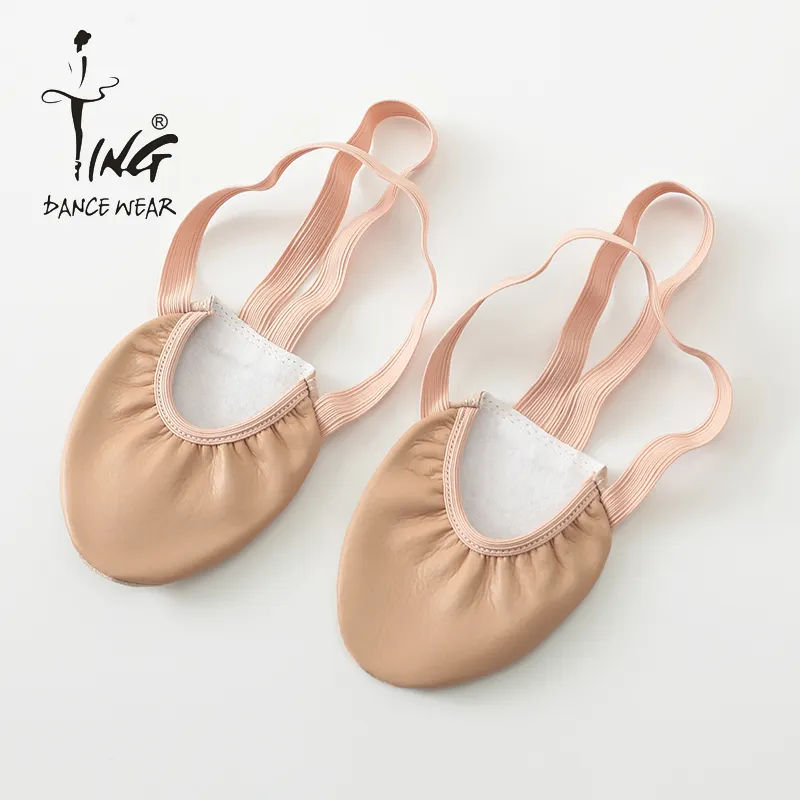 Girls' Half Sole Ballet & Gymnastics Dance Shoes Soft Genuine Leather with Microfiber & Cotton Lining PU Insole
