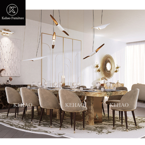 Diseño italiano Muebles de comedor de gama alta Acabado de barniz de alto brillo Mesa de comedor Rectangular Chapa de madera Mesa de comedor de lujo - Product Image 4