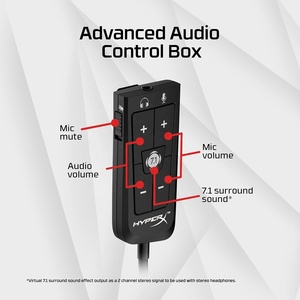 FOR HYPER X <strong>Cloud</strong> II Black and Red <strong>Virtual</strong> 7.1 Channel <strong>With</strong> Gaming Headset Sound Card Wired Headphones for PC Play Station 4/5 - Product Image 5