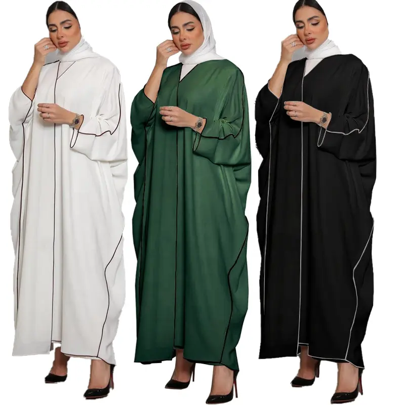 ZHEZHE dernière conception Moyen-Orient Robe musulmane 2023 blanc épissure grande taille femmes Abaya Robe