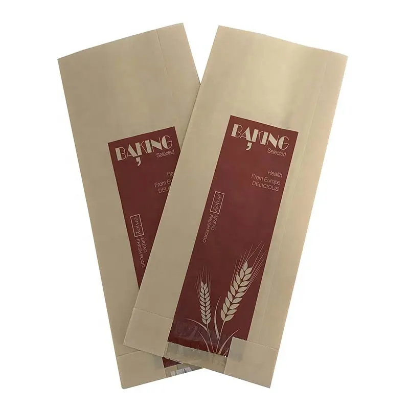 Пользовательские печатные переработанные биоразлагаемые Розничные продуктовые хлебобулочные пакеты для упаковки хлеба