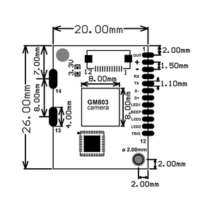 GM803-S 5-35cm Lens DC3.3V USB/TTL232 arayüzü barkod tarayıcı modülü 1D/2D QR barkod okuyucu PDF417 Arduino için
