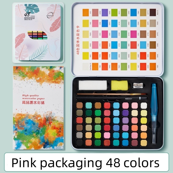 Boîte en fer rose 48 couleurs