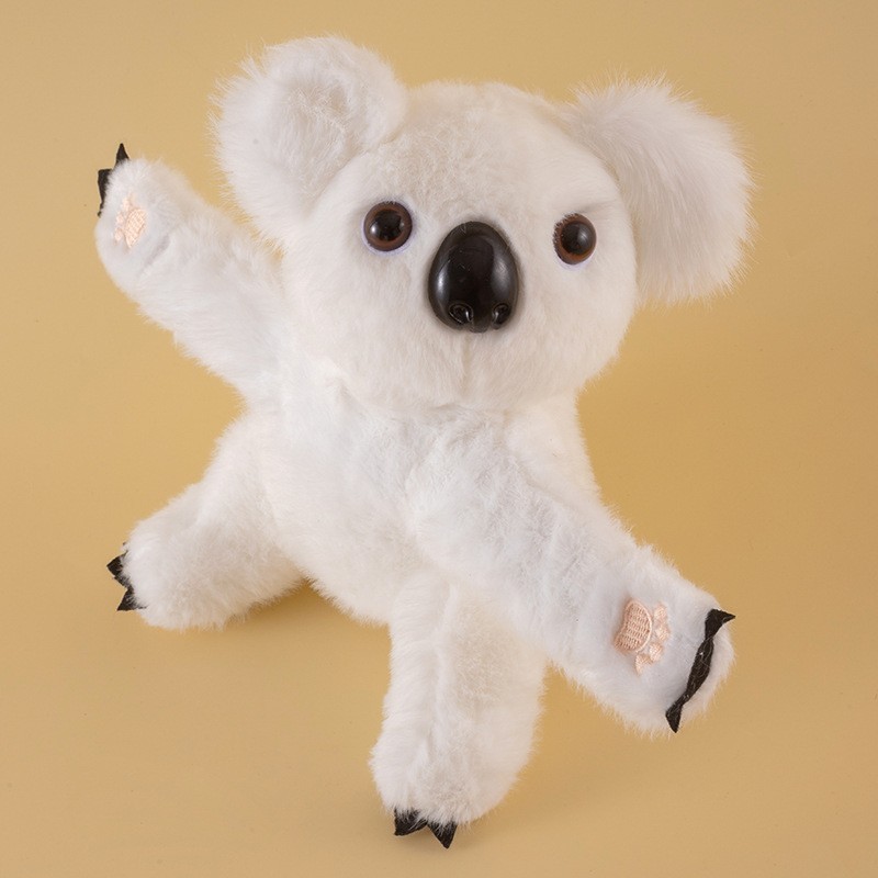 Anillo de presión individual, diseño koala blanco.