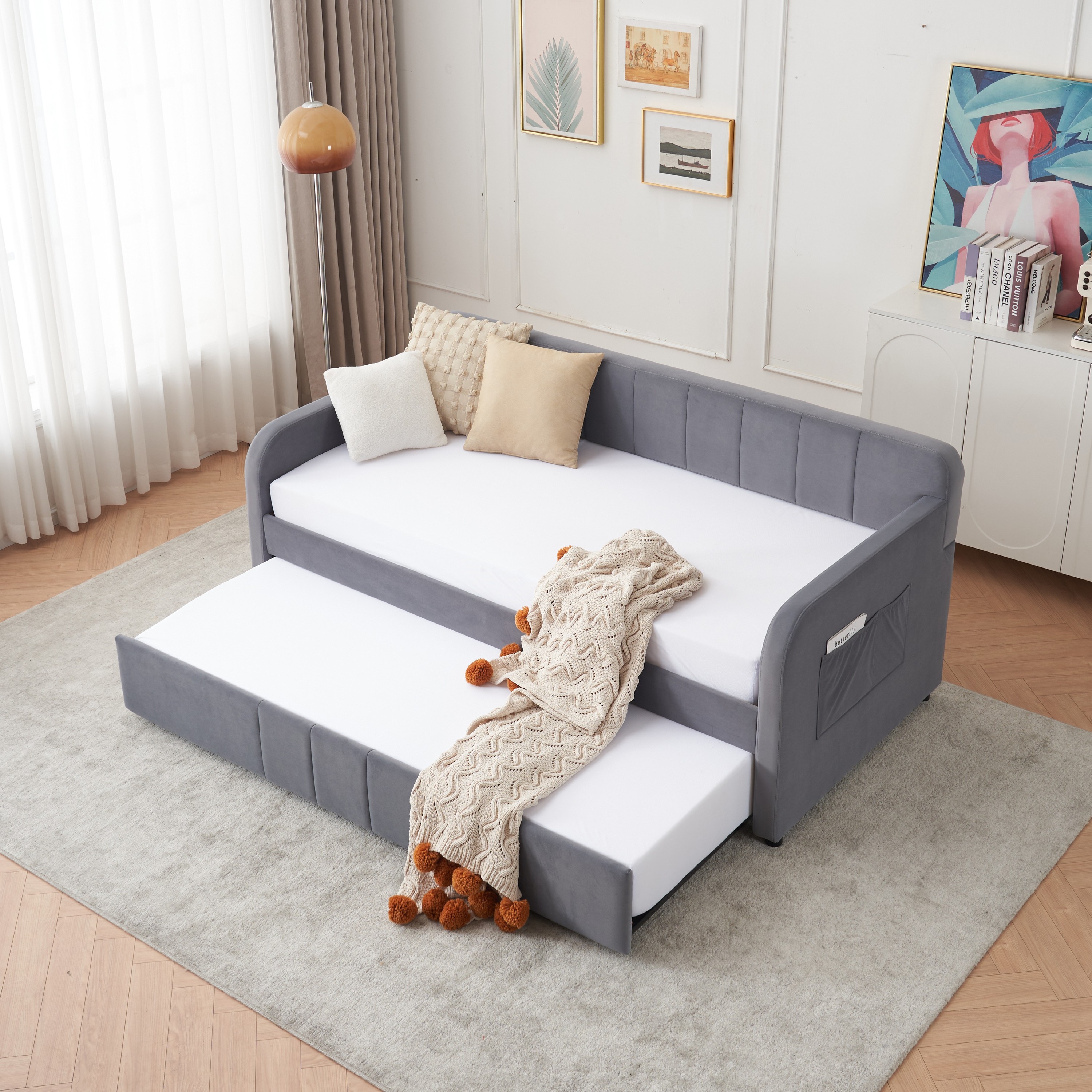 Grigio + MDF + Ferro + Velluto + Schiuma